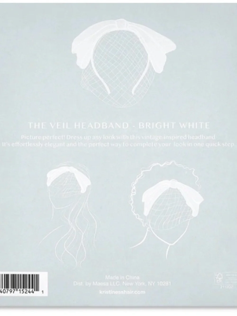 Kristin Ess veil headband box wedding vintage bow Ivory wedding NWT bridal